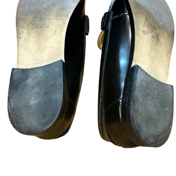 J.Crew Classic Black Vegan Leather Loafers with Gold Hardware Horsebit Size 9 - Picture 7 of 13